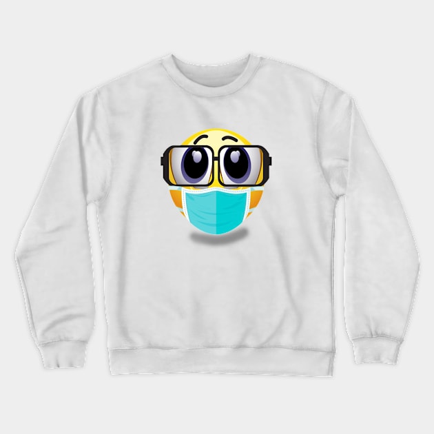 Safety Mask Emoji Crewneck Sweatshirt by mumuito